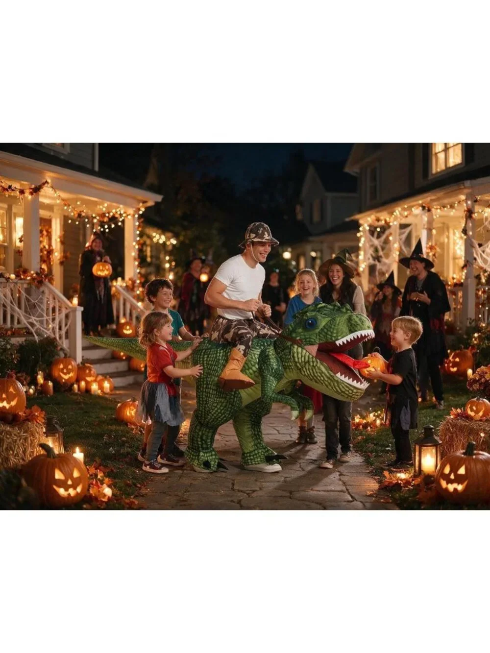 Inflatable T-Rex Dinosaur Costume for Adults - Fun Blow Up Suit for Halloween